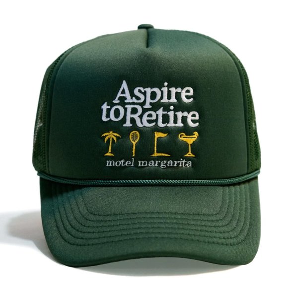 Motel Margarita Accessories - Motel Margarita Aspire to Retire Green Trucker Hat